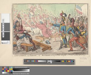 Exit Liberte a la Francois! - or - Buounaparte Closing the Farce of Egalite, at St. Cloud near Paris, Nov. 10th 1799