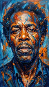Expressionist Blues Portrait