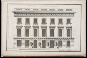 Façade d'un Bâtiment de l'ordonnance Ionique sur un soubassement