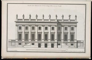 Façade d'un Bâtiment de l'Ordre Ionique Elevé sur une Terrasse