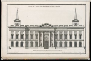 Façade de l'avant Cour de Bâtiment de l'ordre Composite