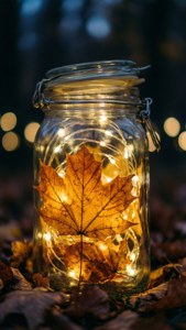 Fairy Light Leaf Jar