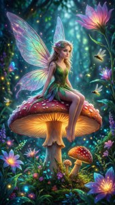 Fairy on Mushroom