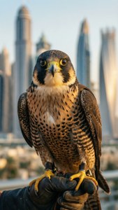 Falcon with Dubai Skyline