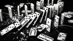 Falling Dominoes B&W