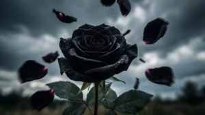 Falling Petals Black Rose