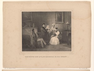 Familie gezeten in een interieur