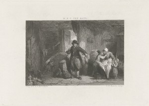 Familie in een vertrek