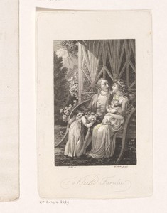 Familieportret van Franz Alexander von Kleist met zijn vrouw Albertine en twee kinderen