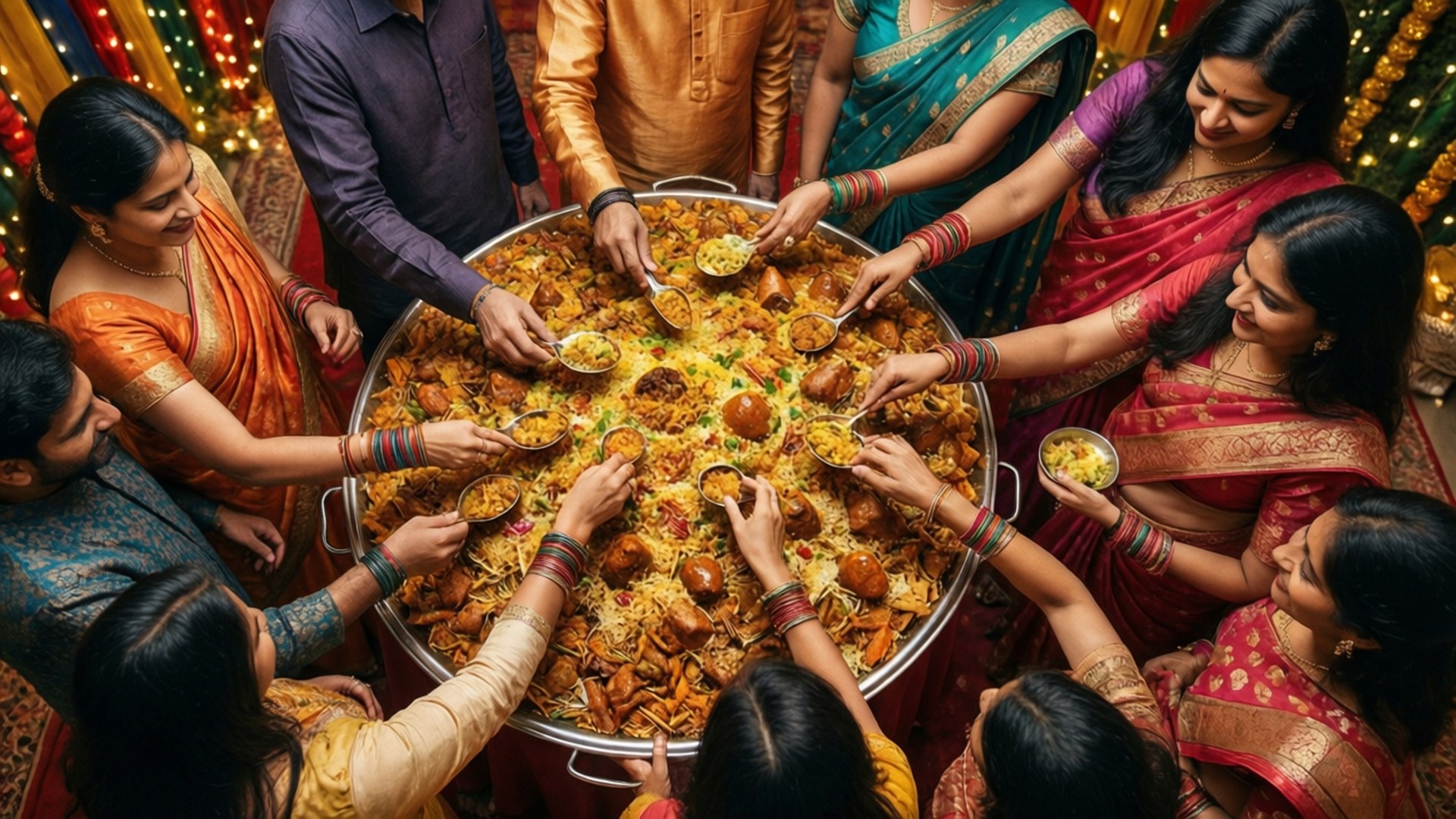 Family Biryani Gathering by Wallpapers.art Studio