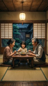Family Dinner in Farmhouse