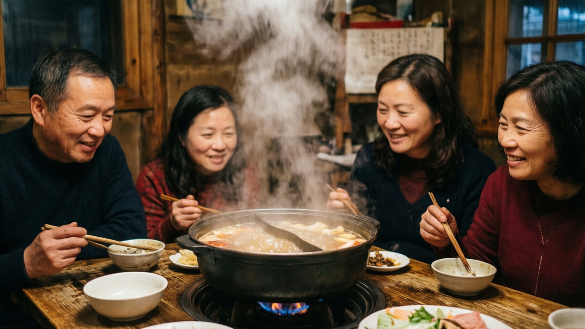 Family Hot Pot Night by Wallpapers.art Studio
