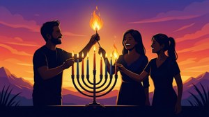Family Menorah Silhouette