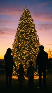Family Silhouette at Tree