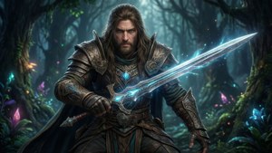 Fantasy Warrior in Forest