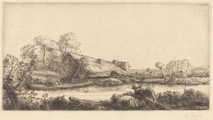 Farm along the River seen by Evening Light (La ferme sur la riviere: Effet du soir)