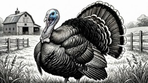 Farm Turkey Line Art