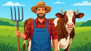 Farmer and Cow
