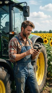 Farmer with Smartphone