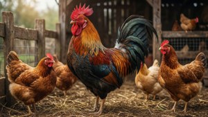 Farmyard Rooster Scene