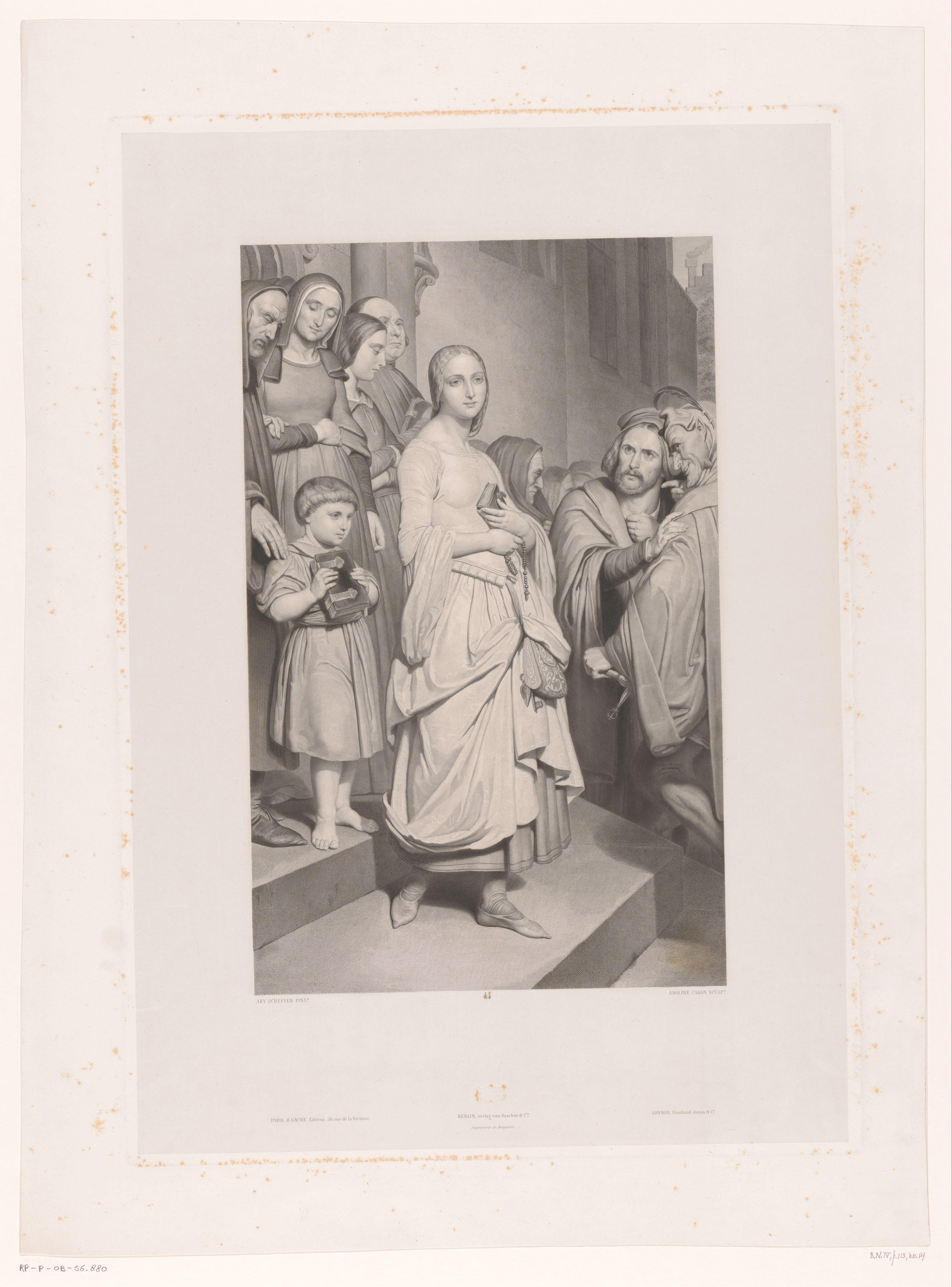 Faust ziet Margareta voor de eerste keer by Adolphe Alexandre Joseph Caron