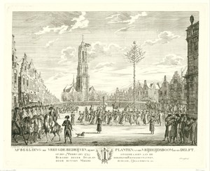 Feest bij planten van vrijheidsboom te Delft, 1795
