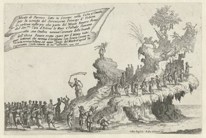 Feest te Florence: praalwagen met de berg Parnassus