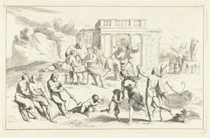 Feestende satyrs en bacchanten