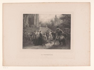 Feestgezelschap komt aan bij een paleis