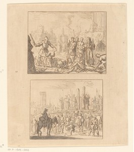 Felicitas met haar zeven zonen onthoofd; Jan Woutersz van Kuyk en Adriaanken Jans te Dordrecht verbrand, 1572
