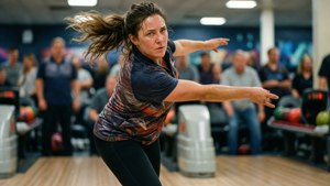 Female Bowler in Action