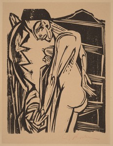 Female Nude Before a Cabinet