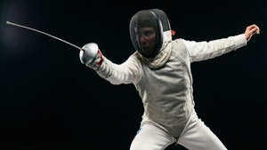 Fencing Lunge in Black