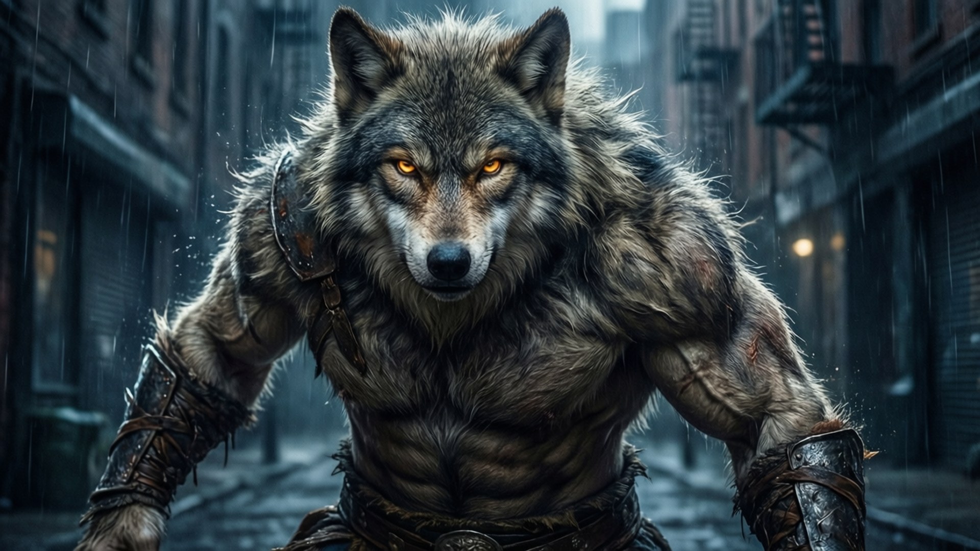 Feral Howl in the Night by Wallpapers.art Studio