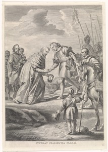 Ferdinand begroet door de aartsbisschop van Keulen