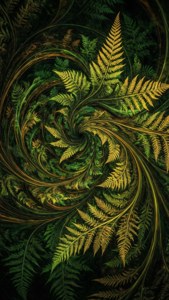Fern Fractal Spiral