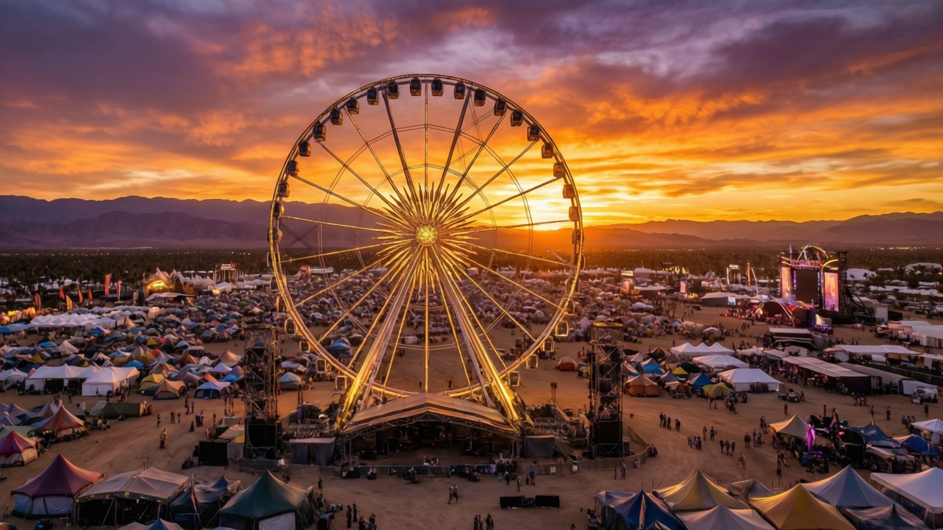 Festival at Sunset by Wallpapers.art Studio