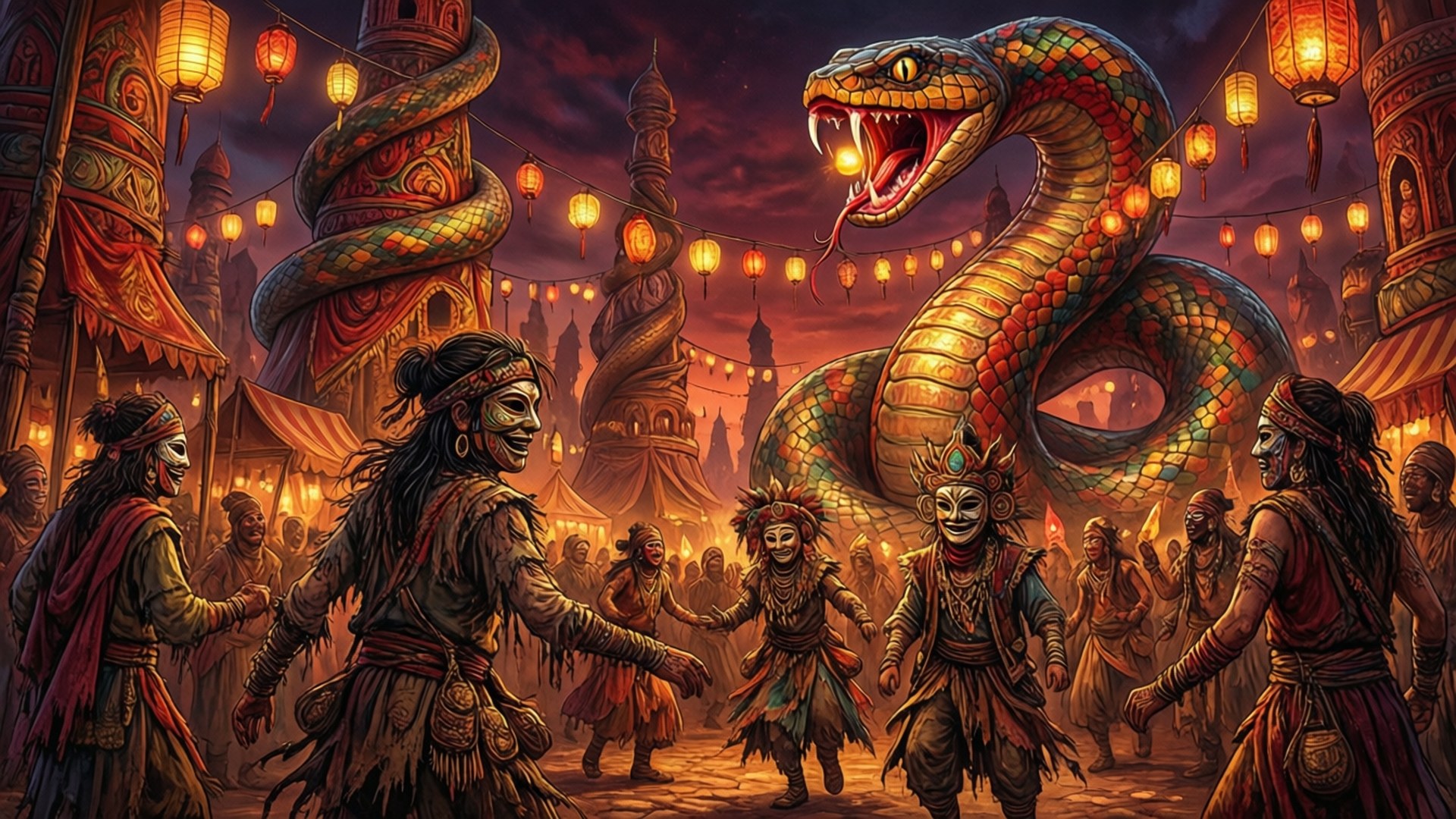 Festival of the Serpent Sun by Wallpapers.art Studio