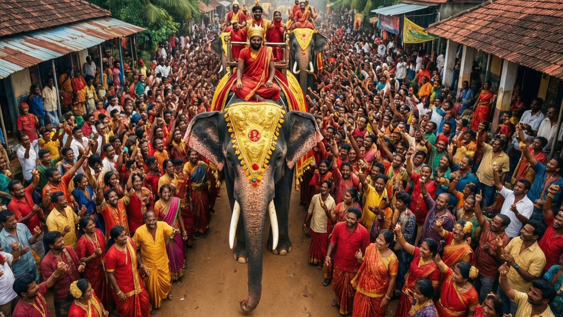Festival Procession Above by Wallpapers.art Studio