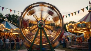 Festival Spin Wheel at Dusk