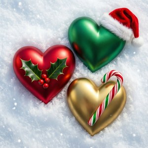 Festive Christmas Hearts