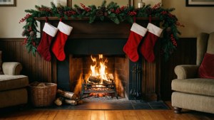 Festive Fireplace Stockings