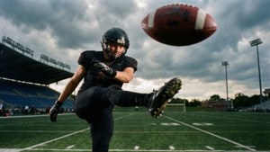 Field Goal Under Clouds