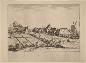 Fields and a Village Road with Post Mill