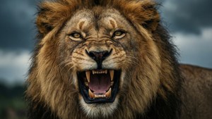 Fierce Roaring Lion