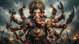 Fierce Warrior Ganesha