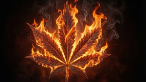 Fiery Cannabis Leaf