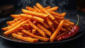 Fiery Fries on Black