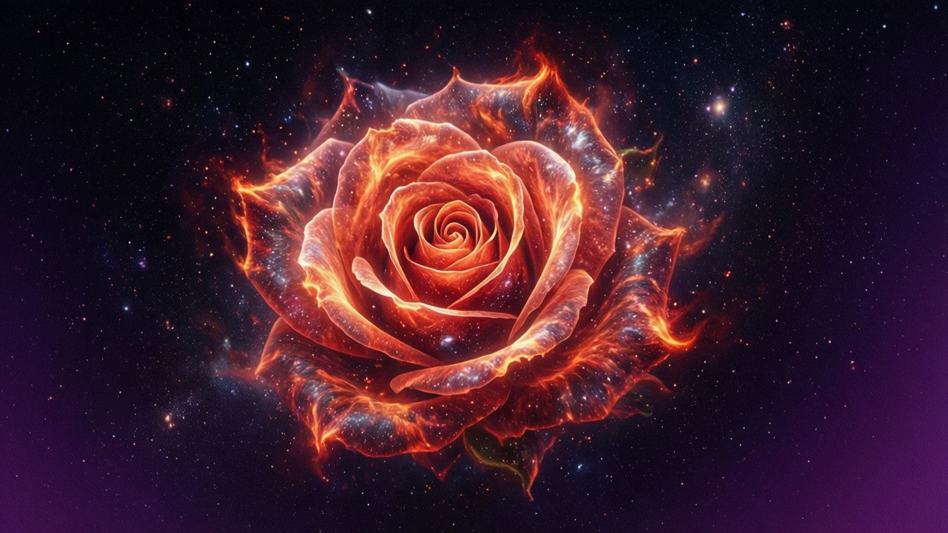 Fiery Rose Remnant by Wallpapers.art Studio