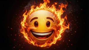 Fiery Smiling Emoji